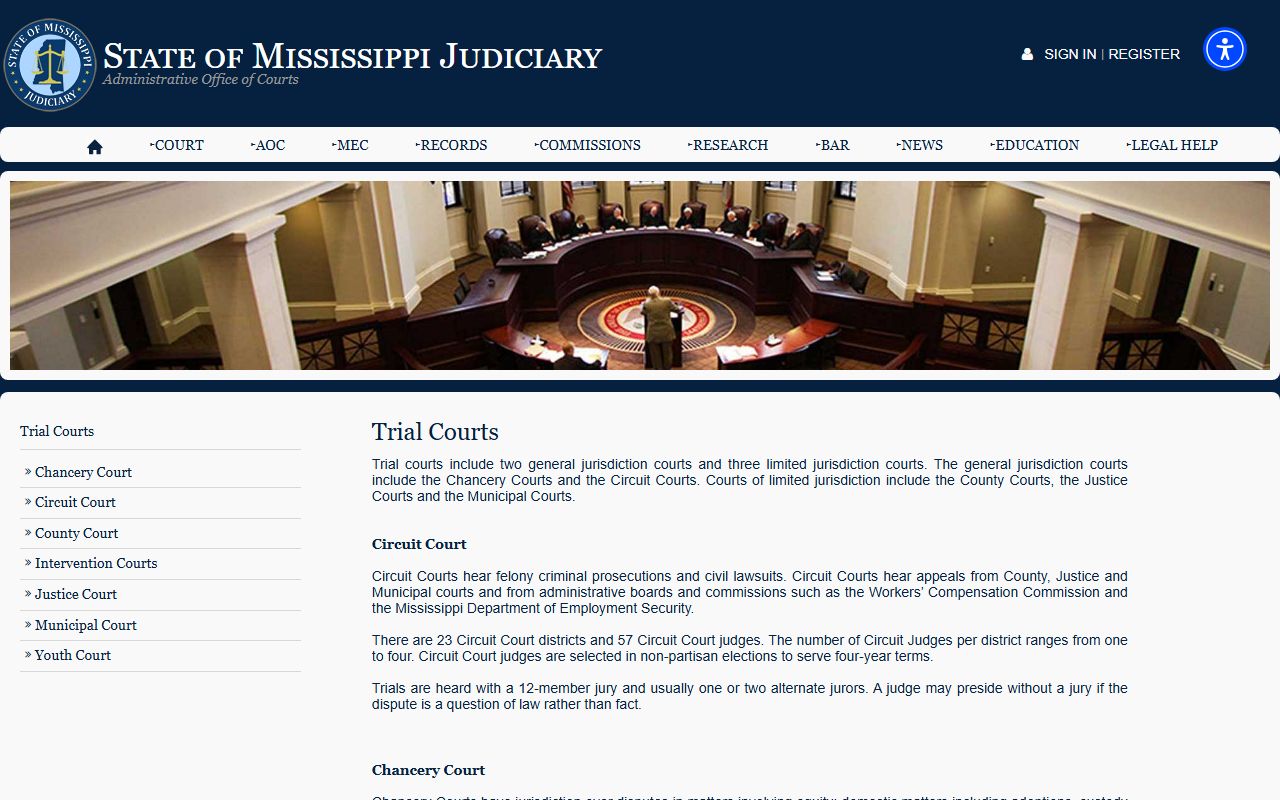 Newton County court dockets across the Mississippi trial court record system