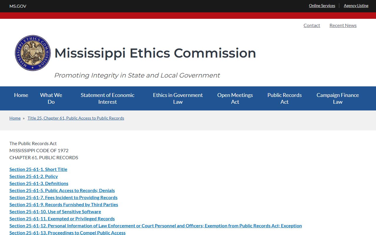 Newton County court records public access under the Mississippi Public Records Act