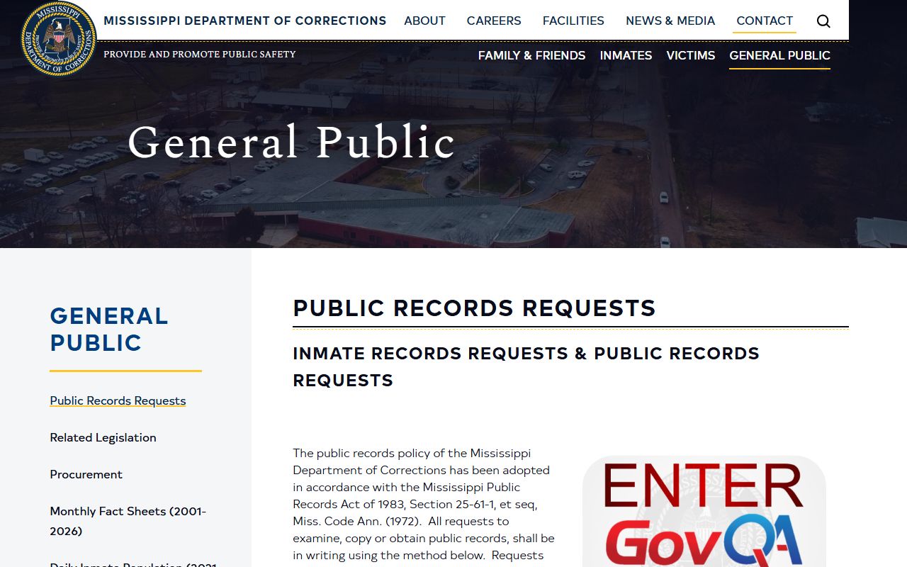 Newton County inmate records MDOC public records request instructions