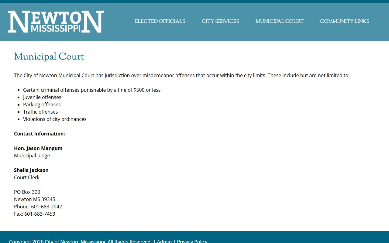 Newton County warrant records